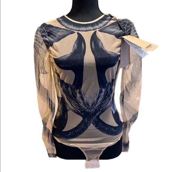 NWT BURBERRY LONG SLEEBE MERMAID TAIL TULLE BODYSUIT - Picture 1 of 2